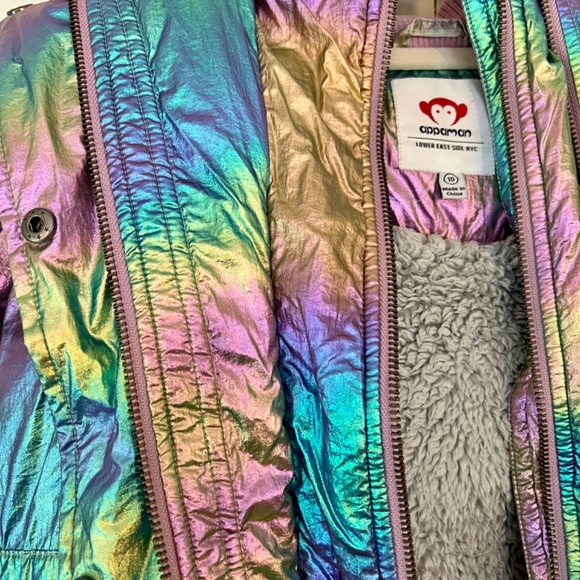 APPAMAN Girls Iridescent Middie Puffer Coat - Picture 6 of 7